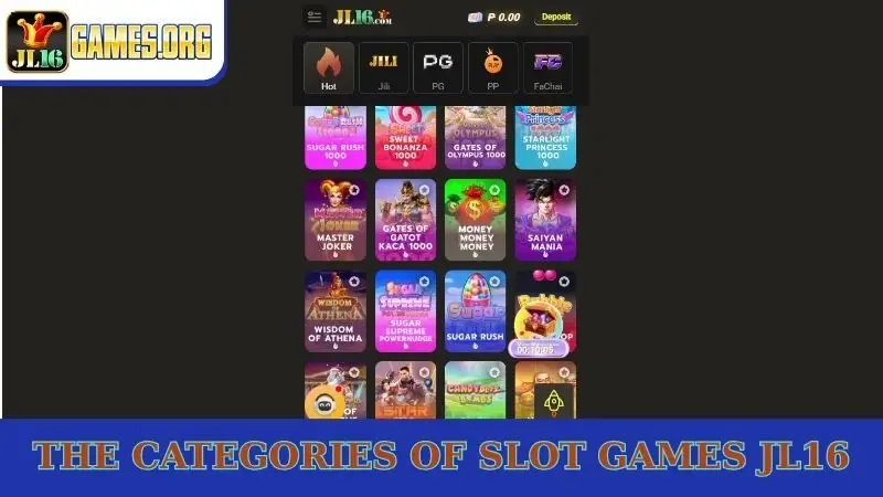 The categories of slot games JL16